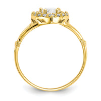 10k CZ Heart Ring-10C1209