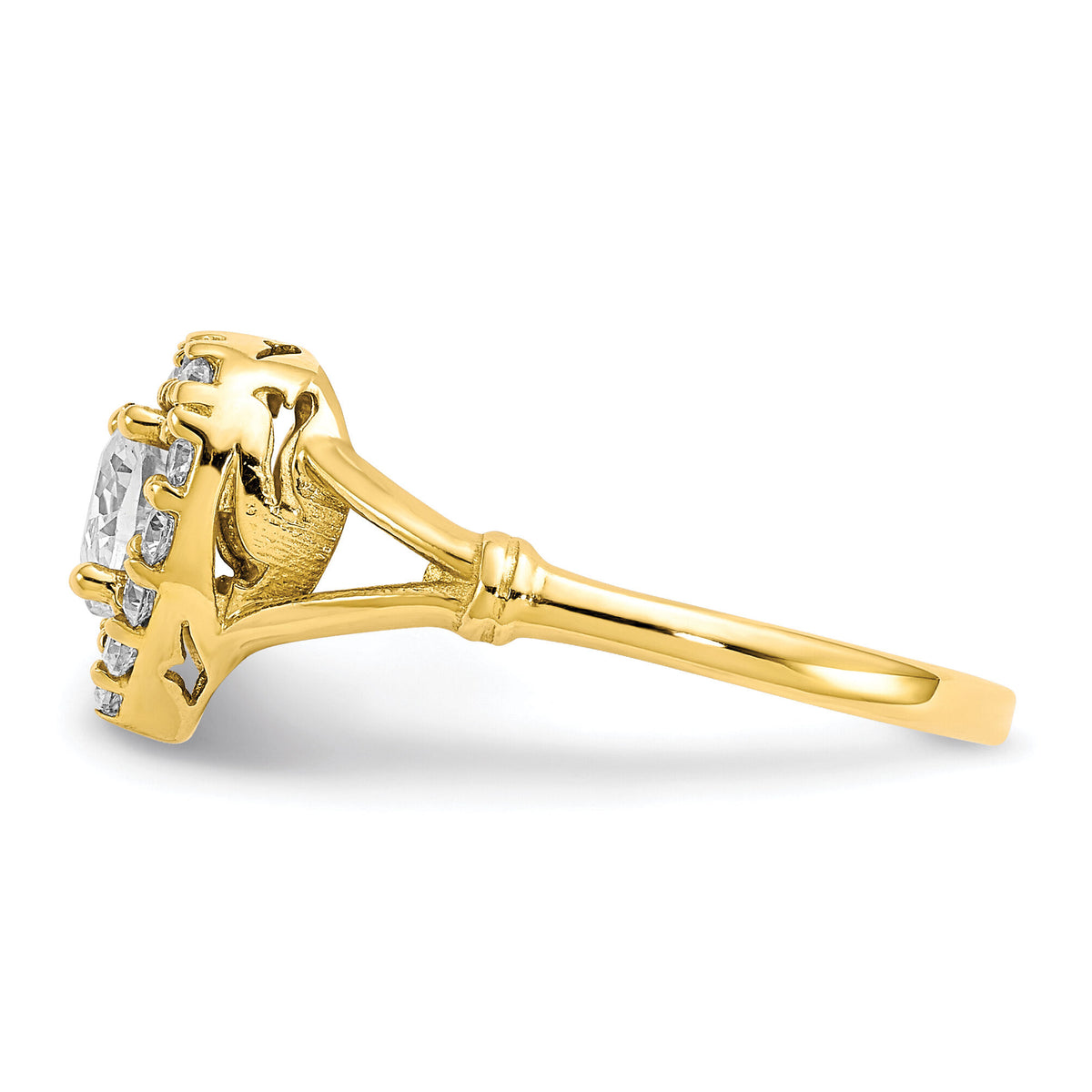 10k CZ Heart Ring-10C1209