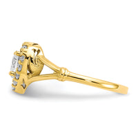 10k CZ Heart Ring-10C1209