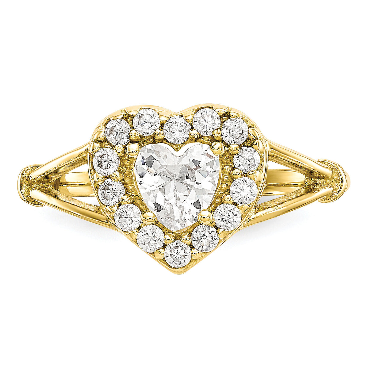 10k CZ Heart Ring-10C1209