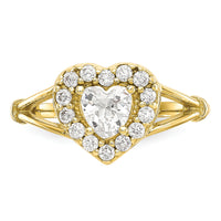 10k CZ Heart Ring-10C1209