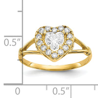 10k CZ Heart Ring-10C1209