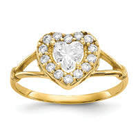10k CZ Heart Ring-10C1209