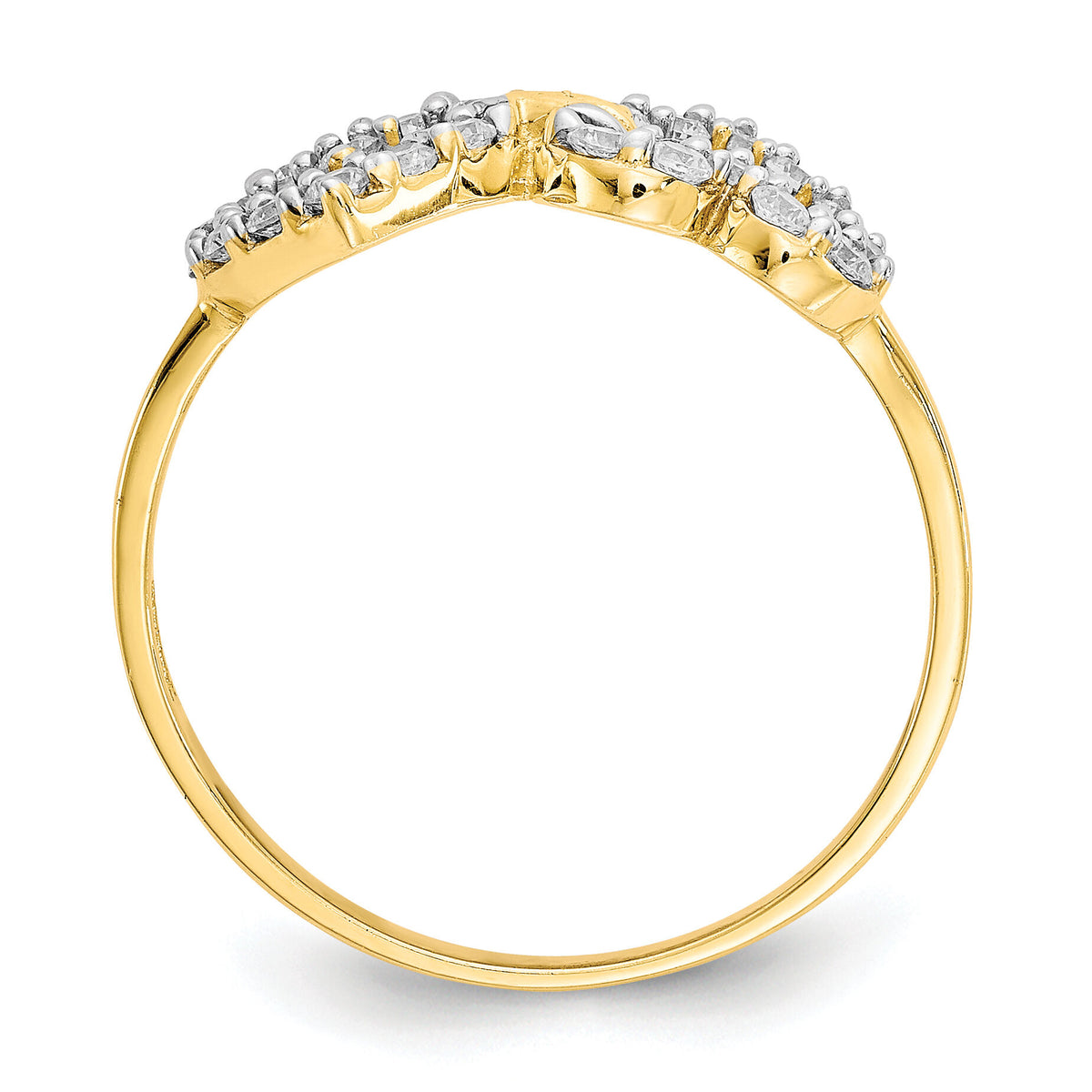 10k Double Heart CZ Ring-10C1210