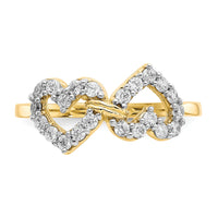 10k Double Heart CZ Ring-10C1210