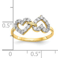10k Double Heart CZ Ring-10C1210