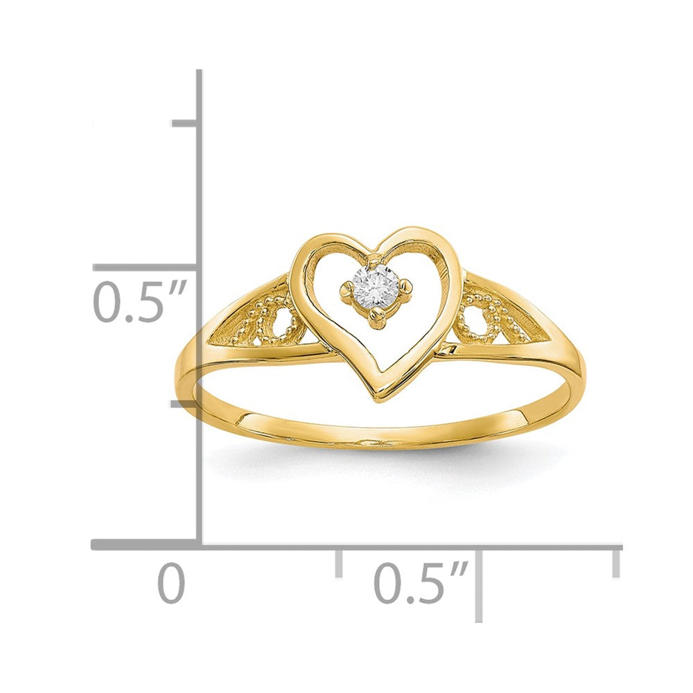 10k Heart CZ Ring-10C1213