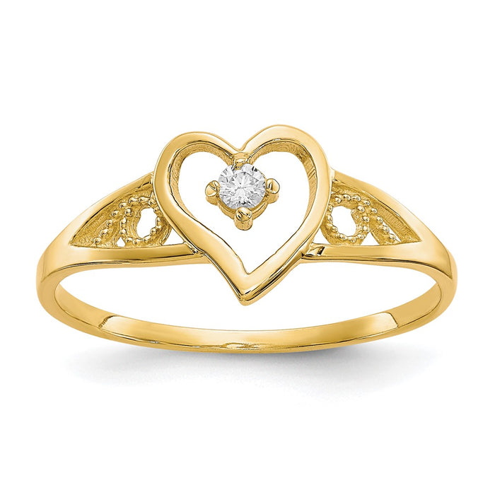 10k Heart CZ Ring-10C1213