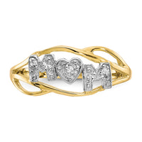 10K w/Rhodium Mom CZ Ring-10C1221