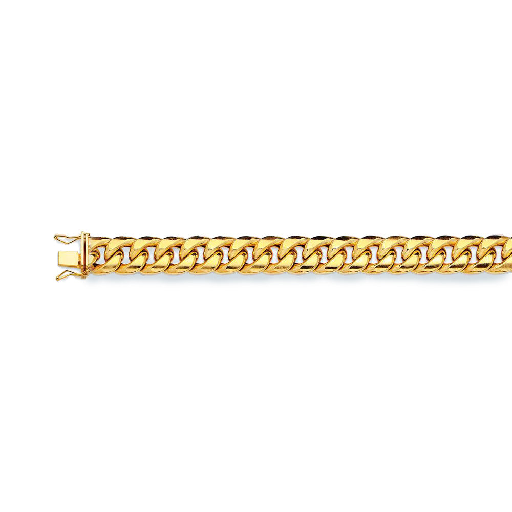 10K 11MM YELLOW GOLD HOLLOW MIAMI CUBAN 16" CHAIN NECKLACE (AVAILABLE IN LENGTHS 7" - 30")