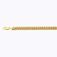 14K 7.5MM YELLOW GOLD HOLLOW MIAMI CUBAN 20" CHAIN NECKLACE (AVAILABLE IN LENGTHS 7" - 30")