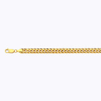 10K 7MM YELLOW GOLD HOLLOW MIAMI CUBAN 16" CHAIN NECKLACE (AVAILABLE IN LENGTHS 7" - 30")