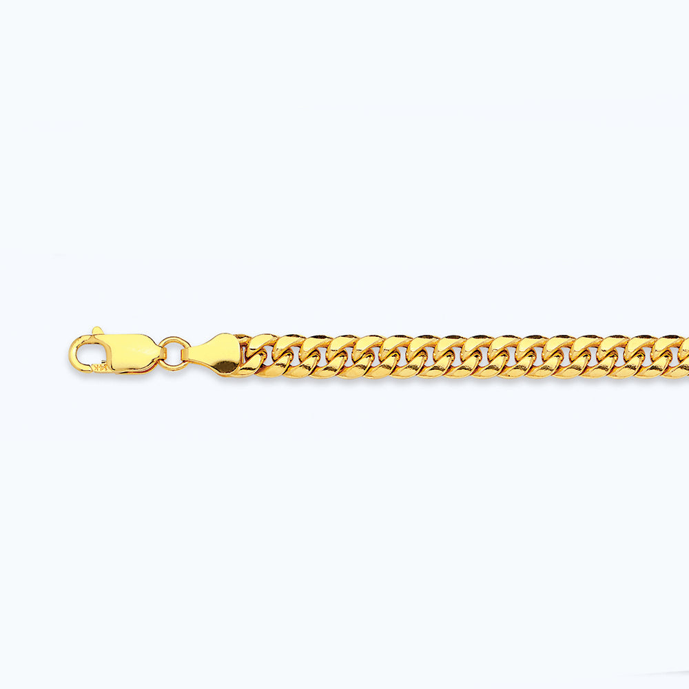 10K 4.5MM YELLOW GOLD HOLLOW MIAMI CUBAN 9" CHAIN BRACELET (AVAILABLE IN LENGTHS 7" - 30")