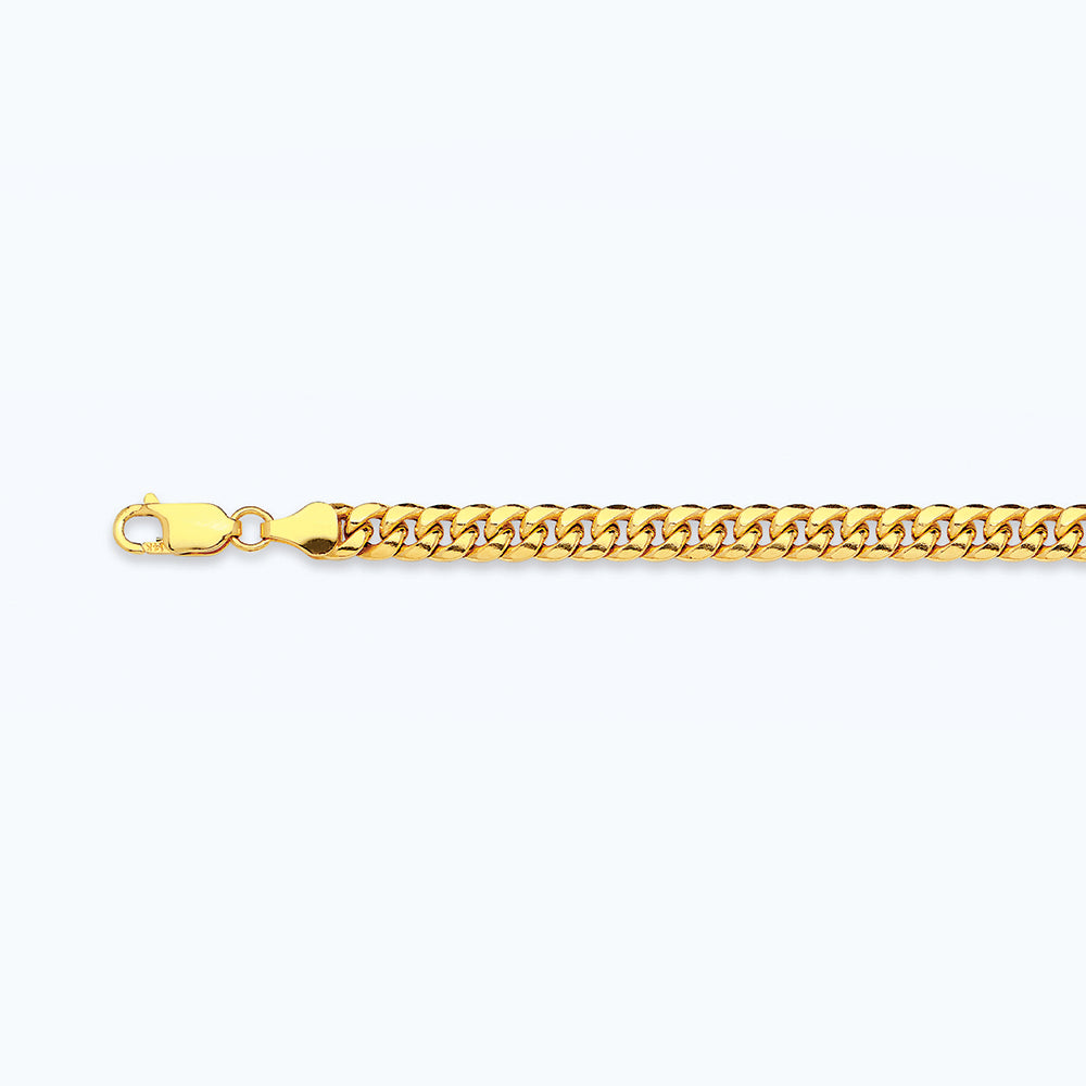 10K 3.75MM YELLOW GOLD HOLLOW MIAMI CUBAN 8" CHAIN BRACELET (AVAILABLE IN LENGTHS 7" - 30")