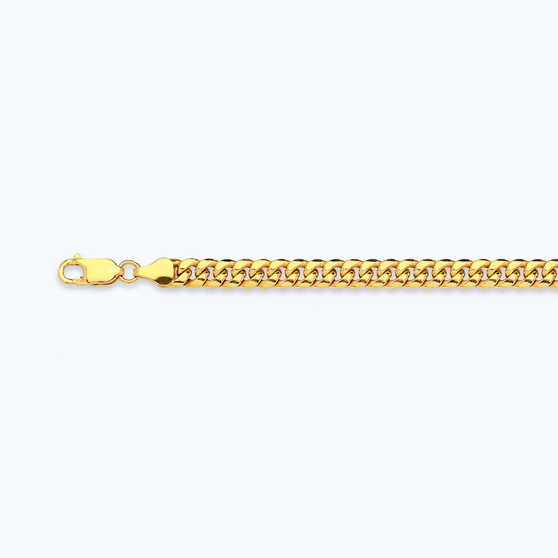 10K 3.75MM YELLOW GOLD HOLLOW MIAMI CUBAN 8" CHAIN BRACELET (AVAILABLE IN LENGTHS 7" - 30")