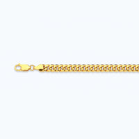 10K 3.75MM YELLOW GOLD HOLLOW MIAMI CUBAN 16" CHAIN NECKLACE (AVAILABLE IN LENGTHS 7" - 30")