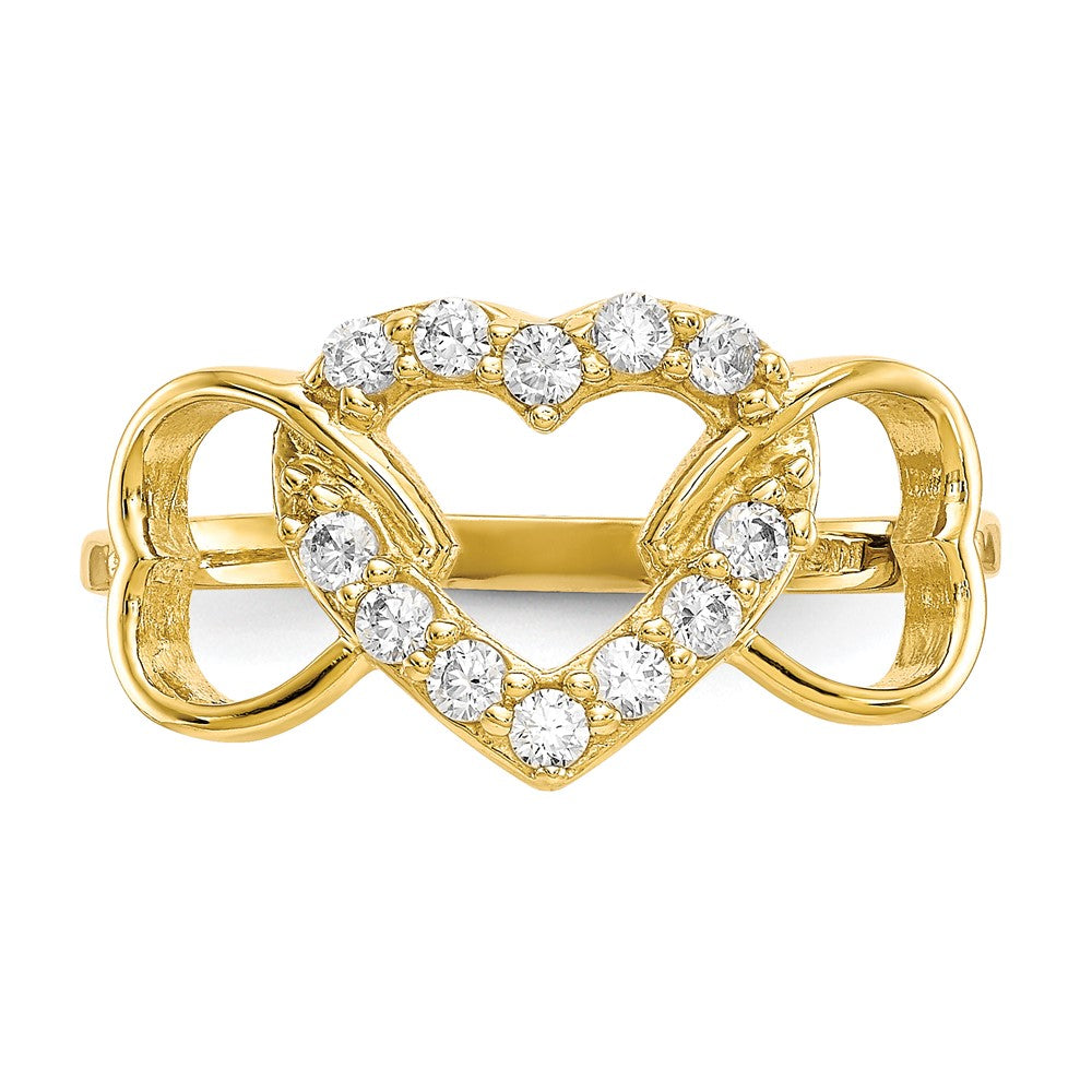 10k CZ Heart Ring-10C1231