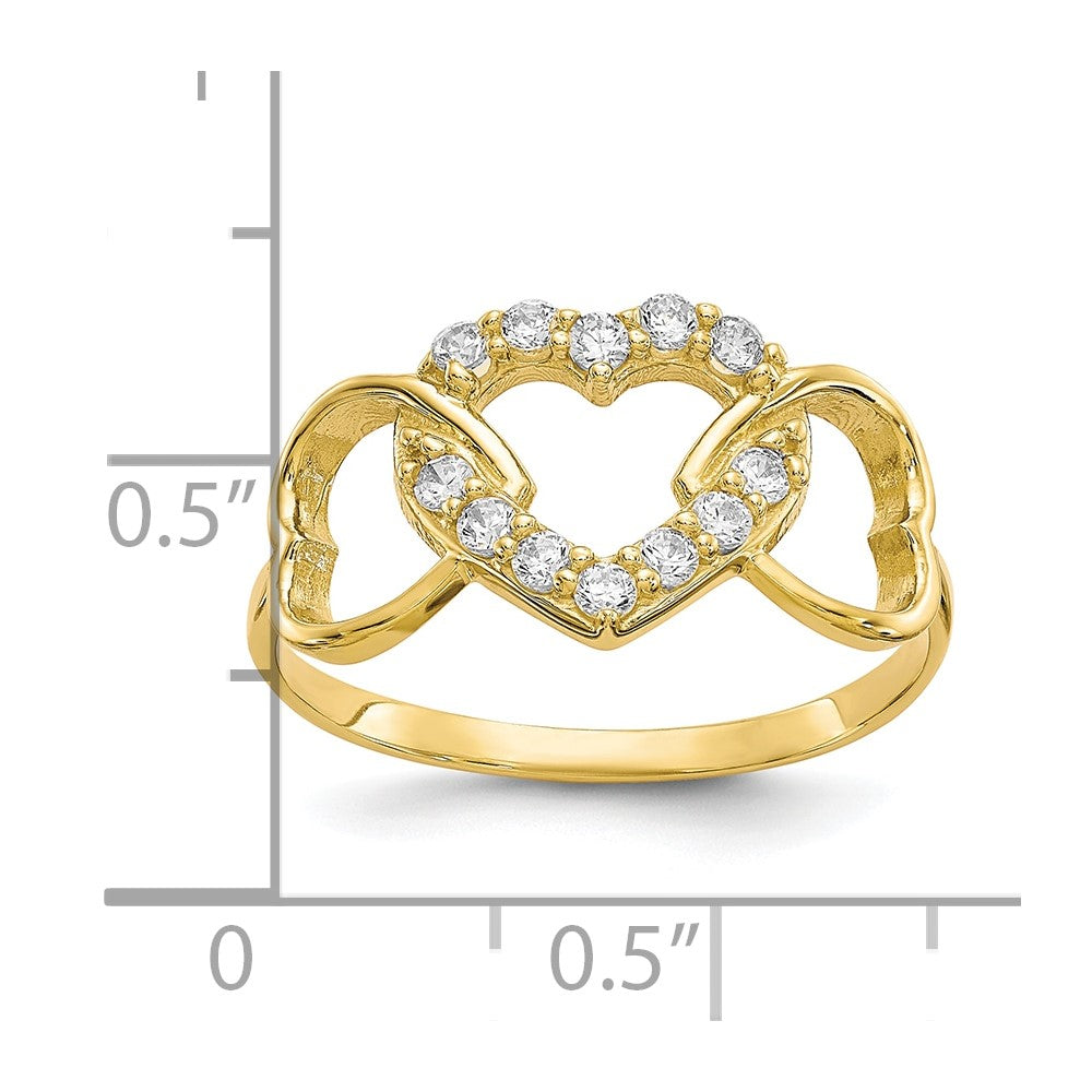 10k CZ Heart Ring-10C1231