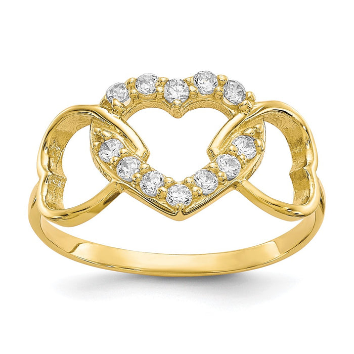 10k CZ Heart Ring-10C1231