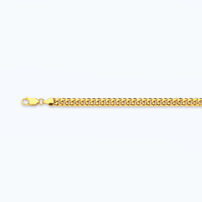 10K 3MM YELLOW GOLD HOLLOW MIAMI CUBAN 22" CHAIN NECKLACE (AVAILABLE IN LENGTHS 7" - 30")