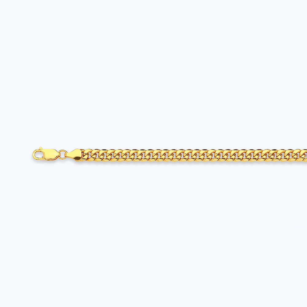 10K 3MM YELLOW GOLD HOLLOW MIAMI CUBAN 9" CHAIN BRACELET (AVAILABLE IN LENGTHS 7" - 30")