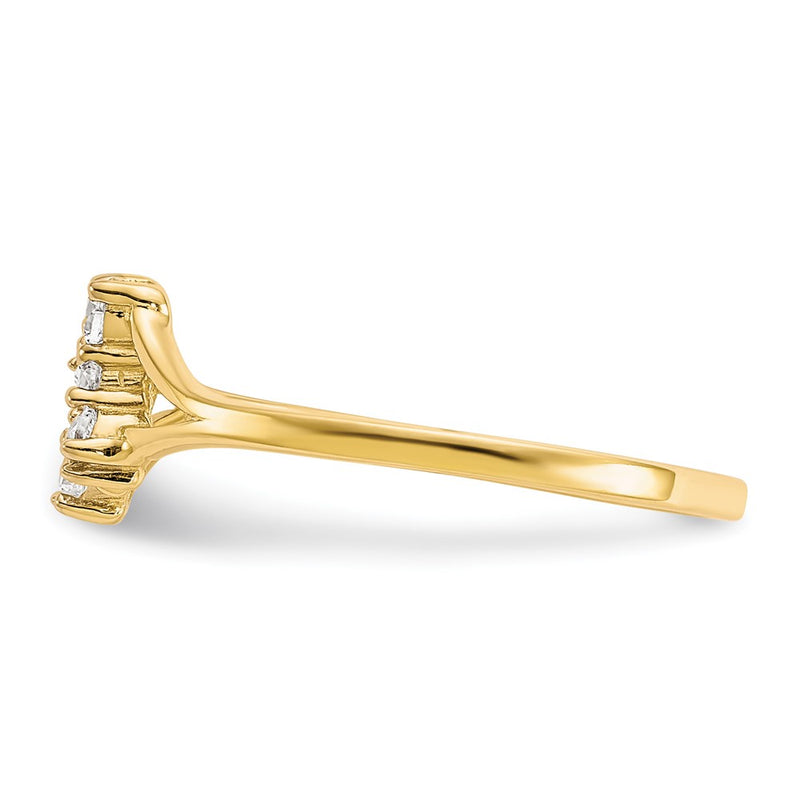 10K w/Rhodium CZ Butterfly Ring-10C1232