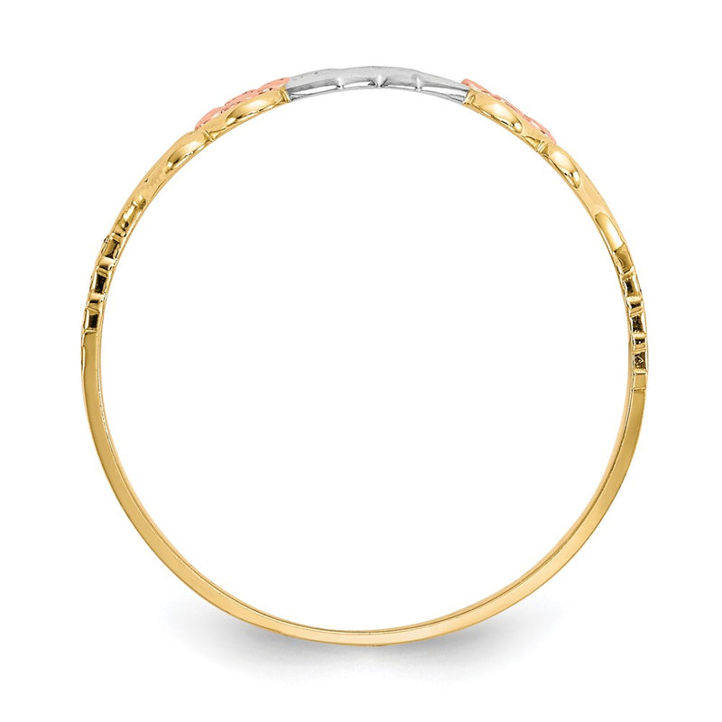 10K Two-Tone w/White Rhodium Double Heart Ring-10C1239