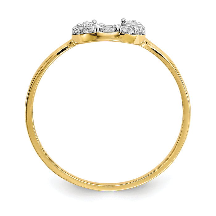 10k CZ Horse Shoe Ring-10C1249