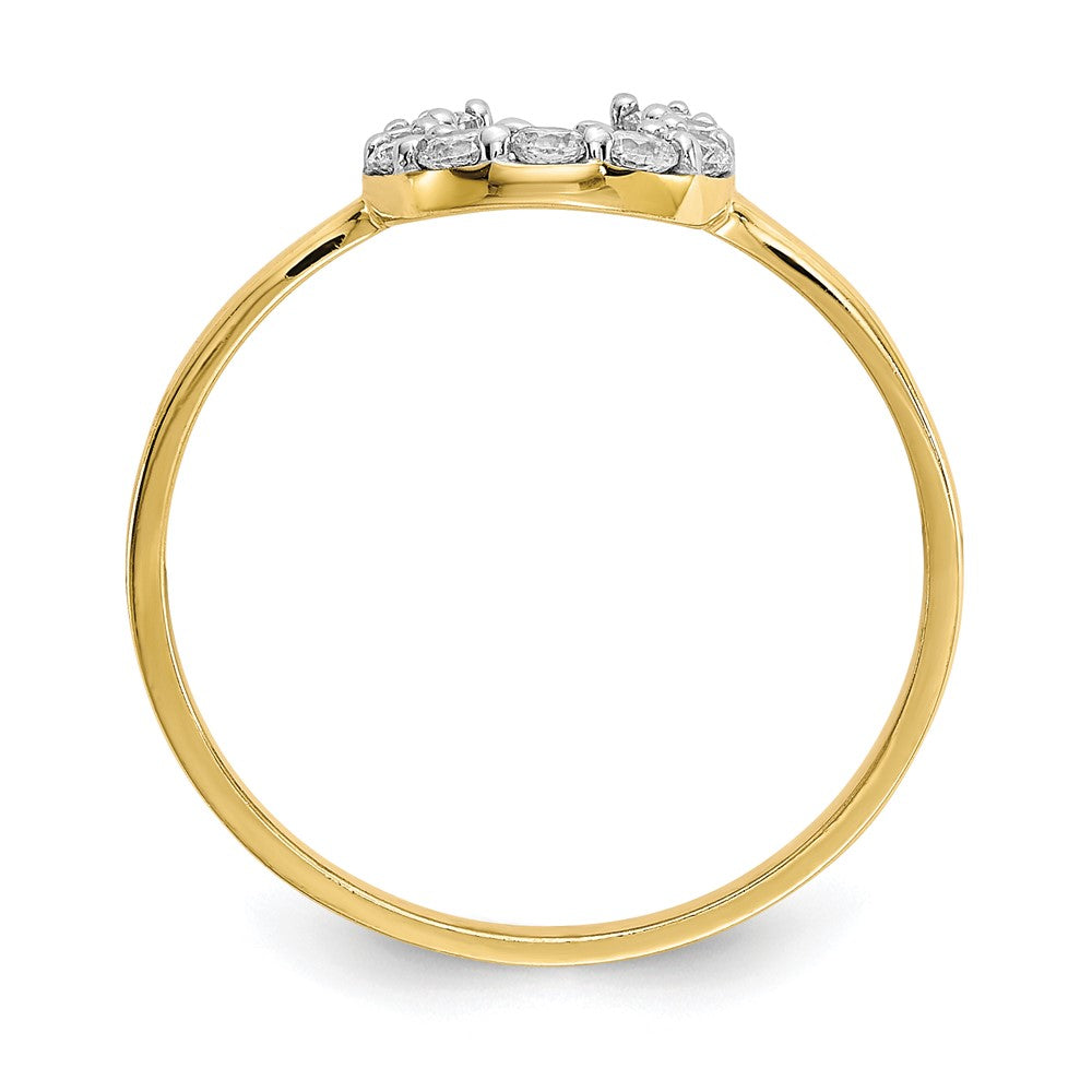 10k CZ Horse Shoe Ring-10C1249