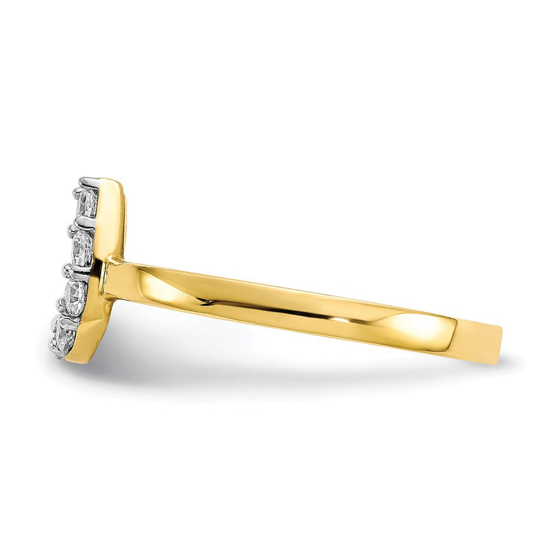 10k CZ Horse Shoe Ring-10C1249