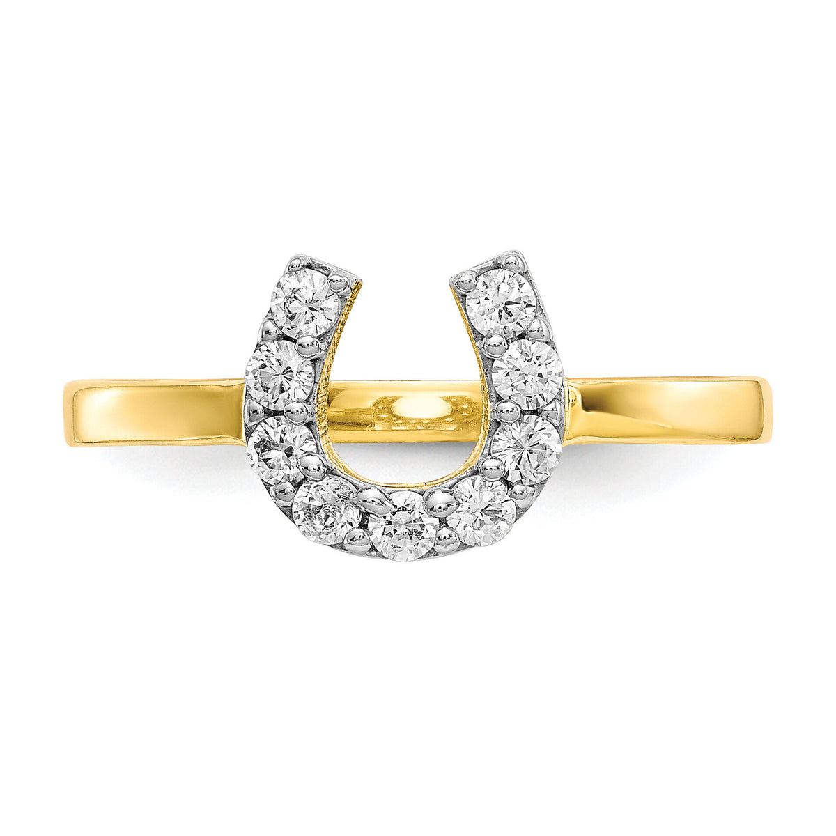 10k CZ Horse Shoe Ring-10C1249