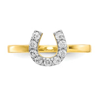 10k CZ Horse Shoe Ring-10C1249