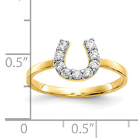 10k CZ Horse Shoe Ring-10C1249