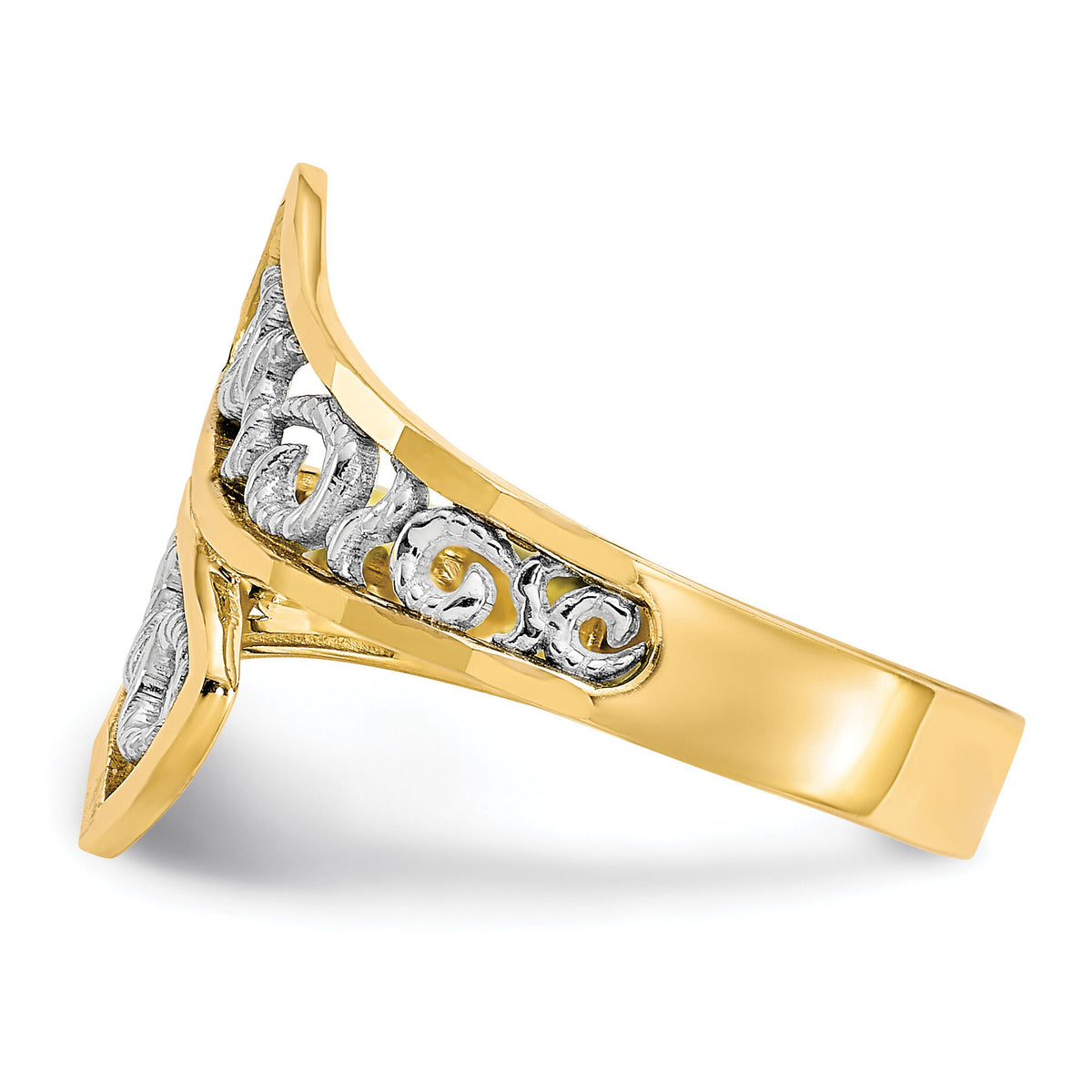 10k & Rhodium Filigree Ring-10C1262