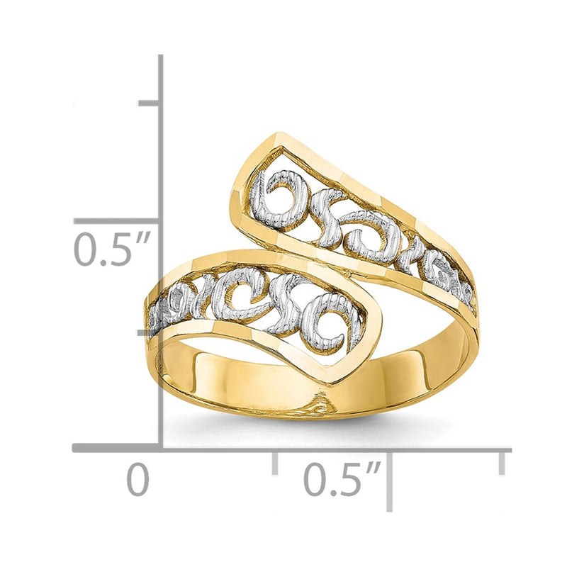 10k & Rhodium Filigree Ring-10C1262