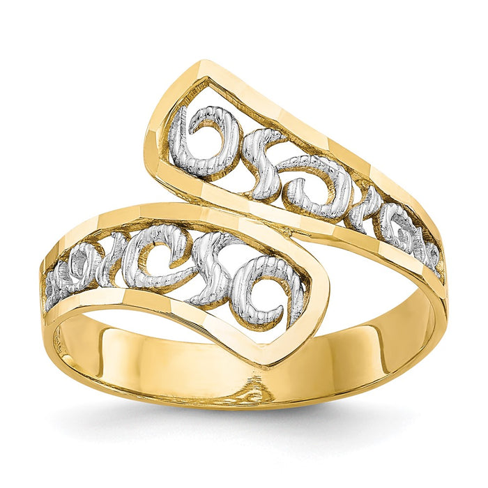 10k & Rhodium Filigree Ring-10C1262