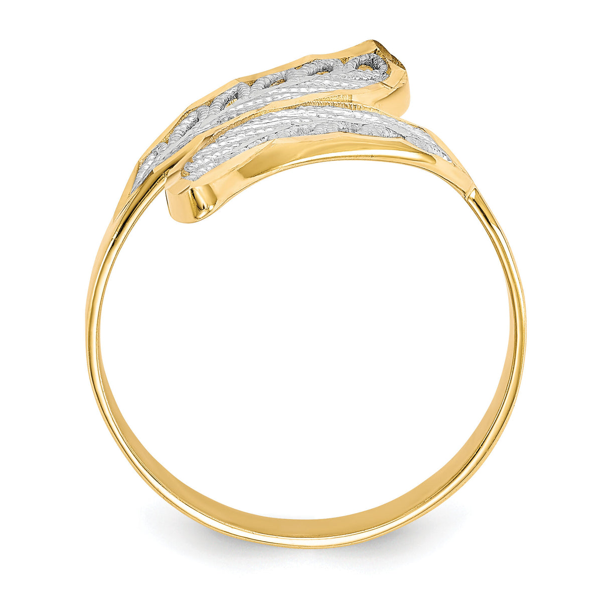 10K w/Rhodium Diamond-Cut Filigree Ring-10C1263