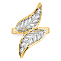 10K w/Rhodium Diamond-Cut Filigree Ring-10C1263
