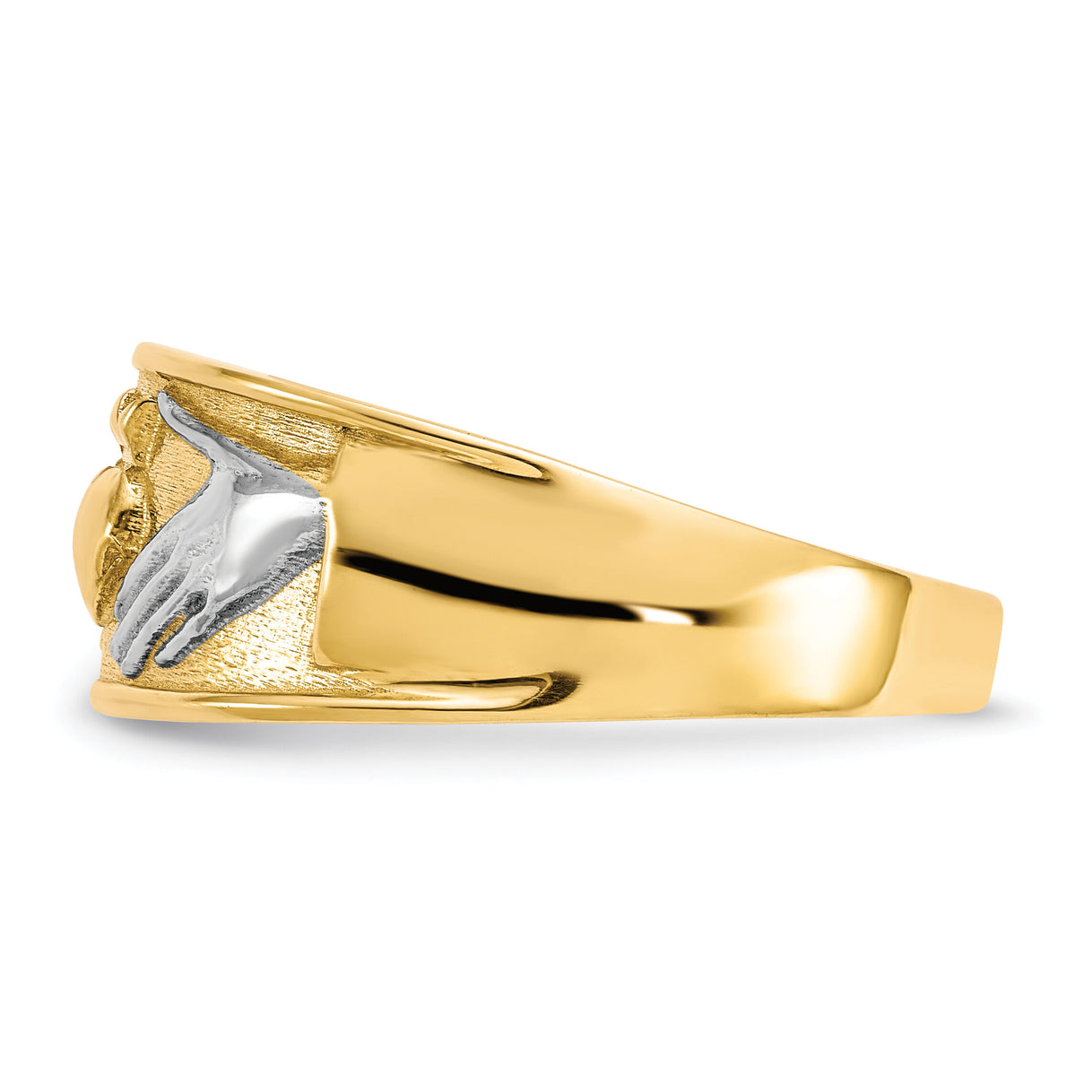 10k & Rhodium Men's Claddagh Ring-10C1269