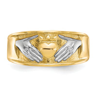 10k & Rhodium Men's Claddagh Ring-10C1269