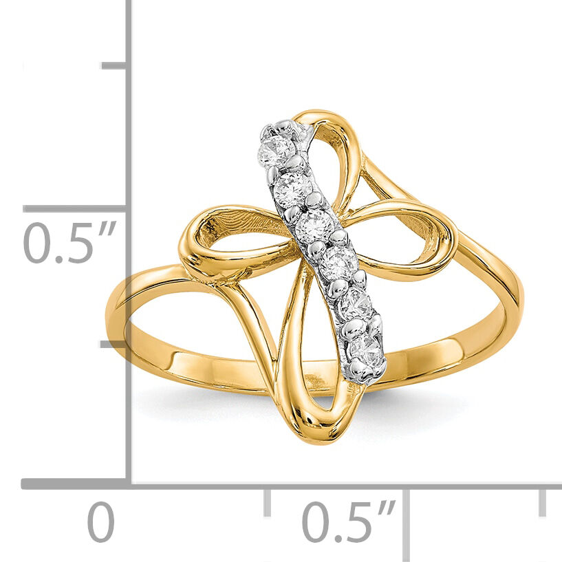 10k CZ Cross Ring-10C1282