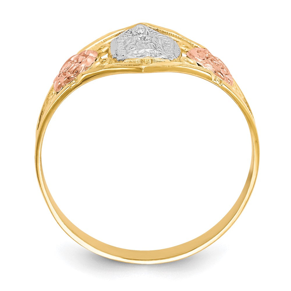 10k Two-tone & Rhodium Our Lady of Guadalupe Ring-10C1288