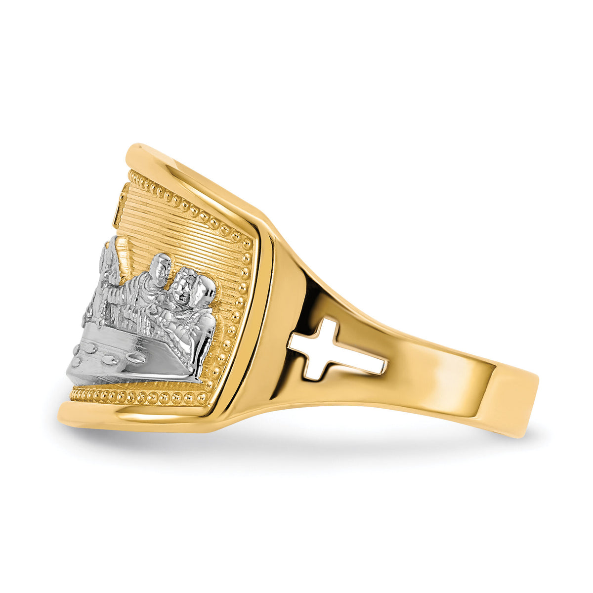10k & Rhodium Ladies Last Supper Ring-10C1292