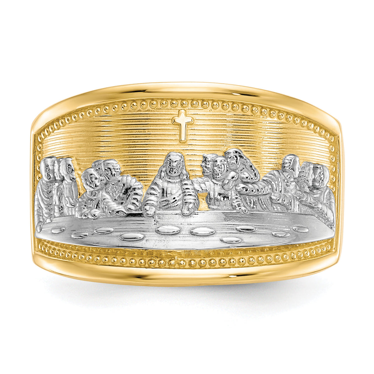 10k & Rhodium Ladies Last Supper Ring-10C1292