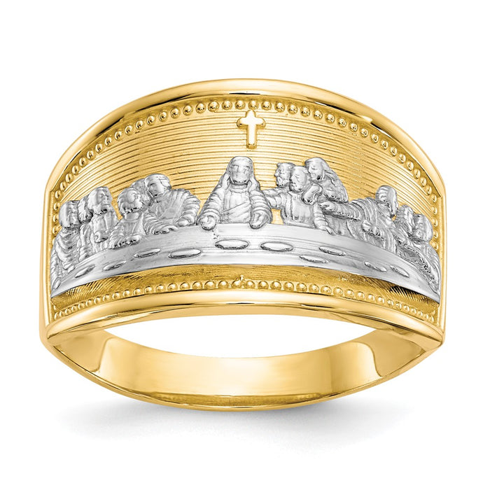 10k & Rhodium Ladies Last Supper Ring-10C1292