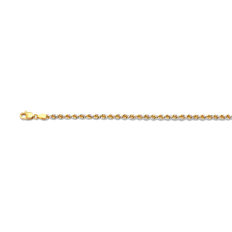 14K TWO TONE SOLID DC ROPE BRACELETS