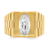 10k & Rhodium Men's Our Lady of Guadalupe Ring-10C1294