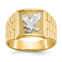 10k & Rhodium Men's Eagle Ring-10C1295