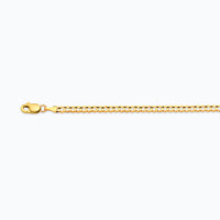 10K 2.5MM YELLOW GOLD SOLID CURB 20" CHAIN NECKLACE (AVAILABLE IN LENGTHS 7" - 30")