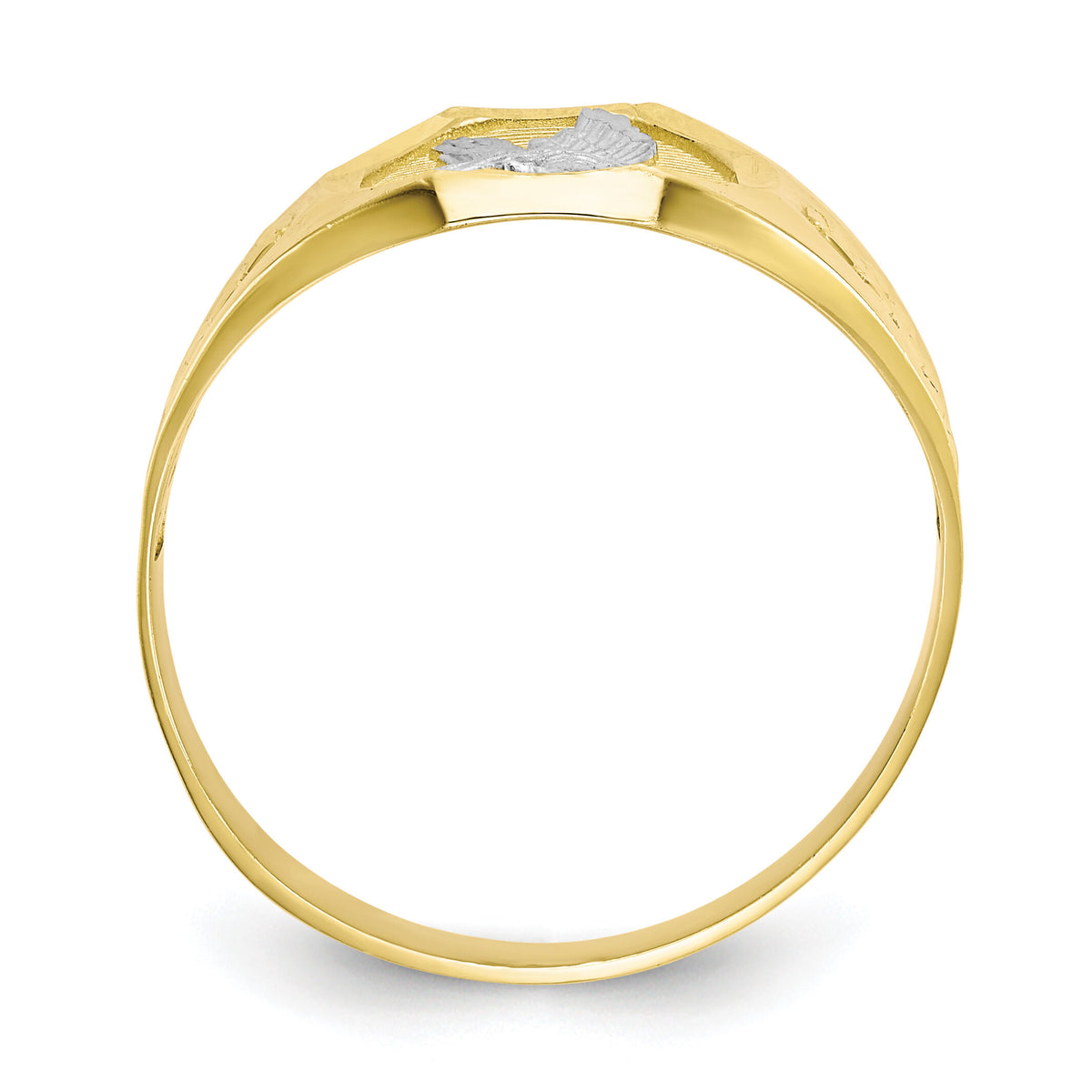 10k & Rhodium Men's Eagle Ring-10C1301